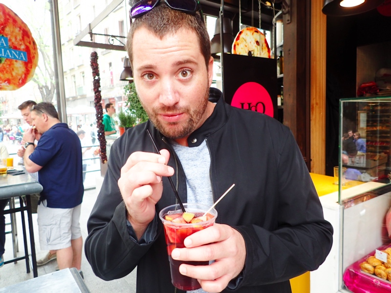 Andy sippin' on his sangria- Madrid