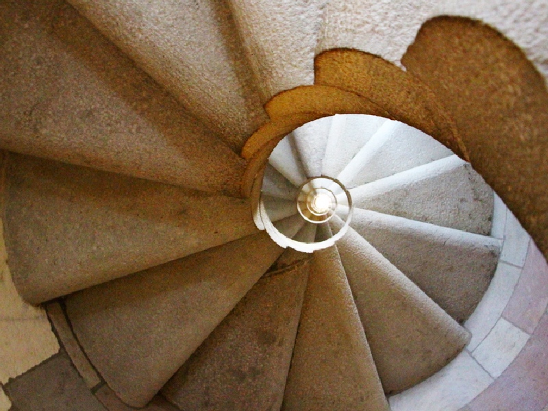 Stairs leading down the Nativity Tower- La Sagrada Familia